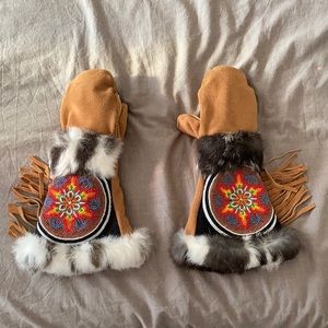 Polartec Thermal Suede and beaded gloves